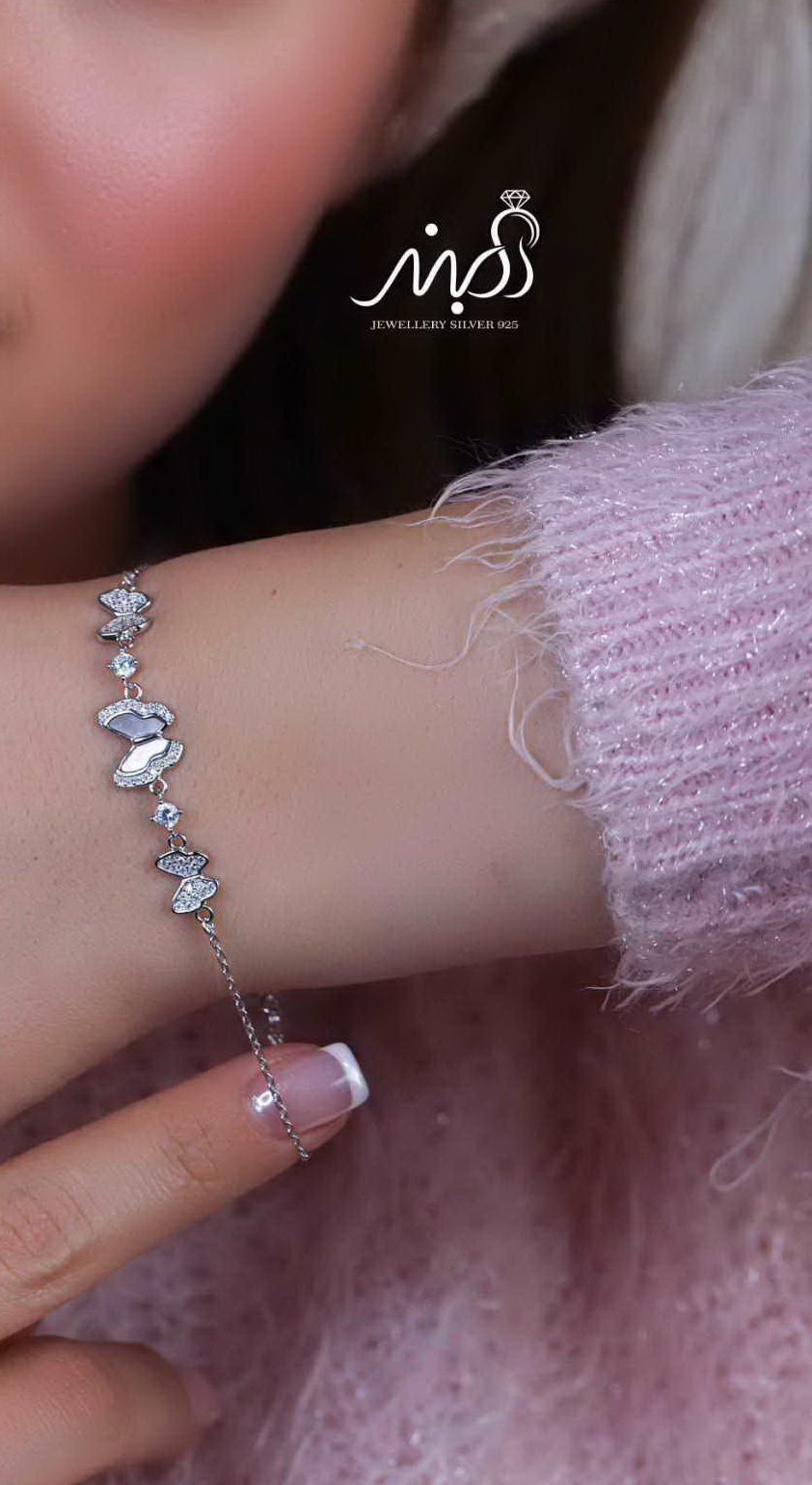 💍دستبند جواهری خاص و زیبا ، نقره عیار 925 (D_7164)