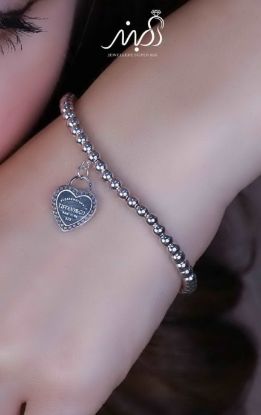 💍دستبند جواهری با آویز قلب خاص و زیبا ، نقره عیار 925 (D_7171)	
