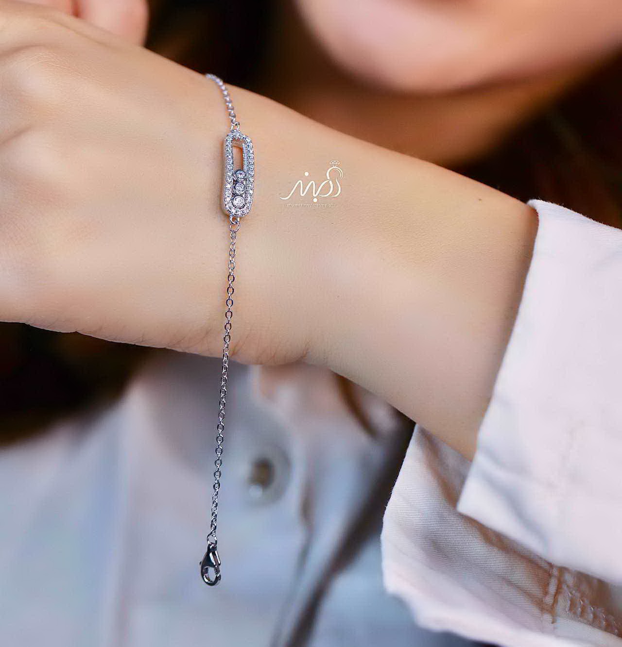💍دستبند جواهری اسپرت خاص و زیبا ، نقره عیار 925 (D_7174)