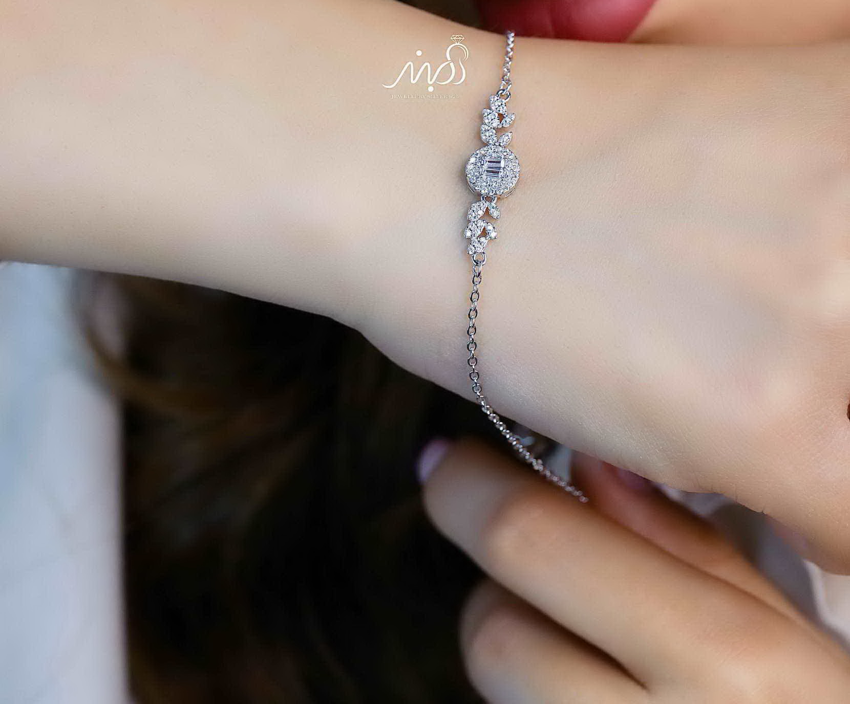 💍دستبند جواهری خاص و زیبا ، نقره عیار 925 (D_7178)