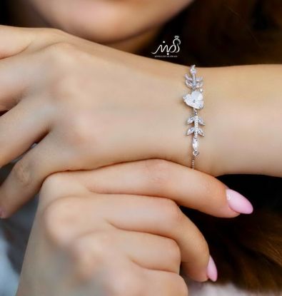 💍دستبند جواهری خاص و زیبا ، نقره عیار 925 (D_7179)	