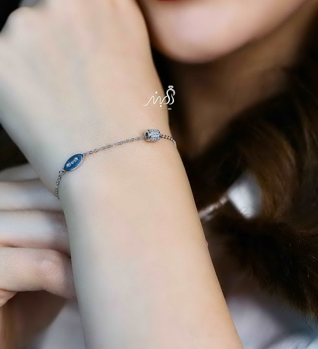 💍دستبند جواهری خاص و زیبا ، نقره عیار 925 (D_7182)