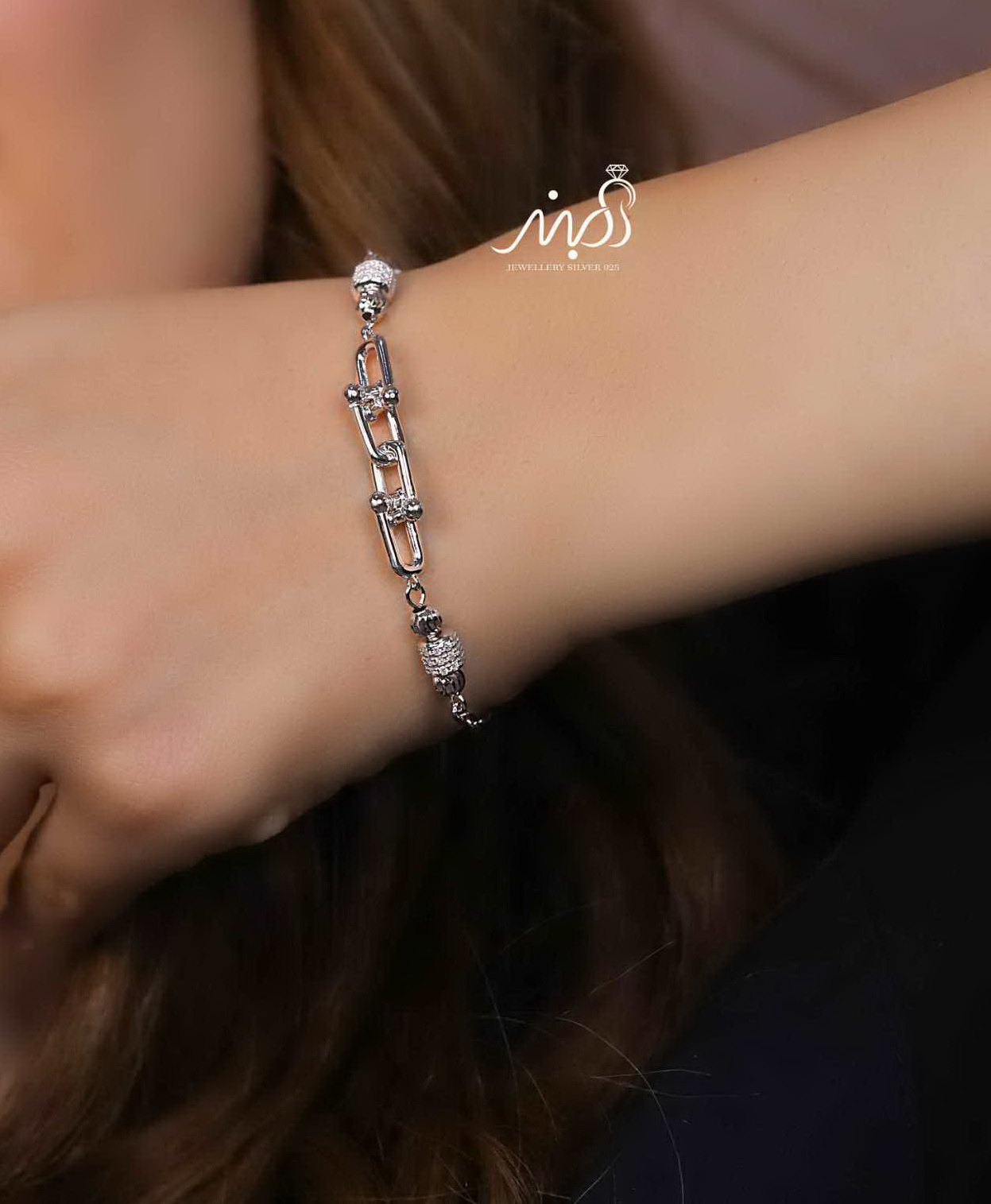 💍دستبند اسپورت تیفانی خاص و زیبا ، نقره عیار 925 (D_7187)