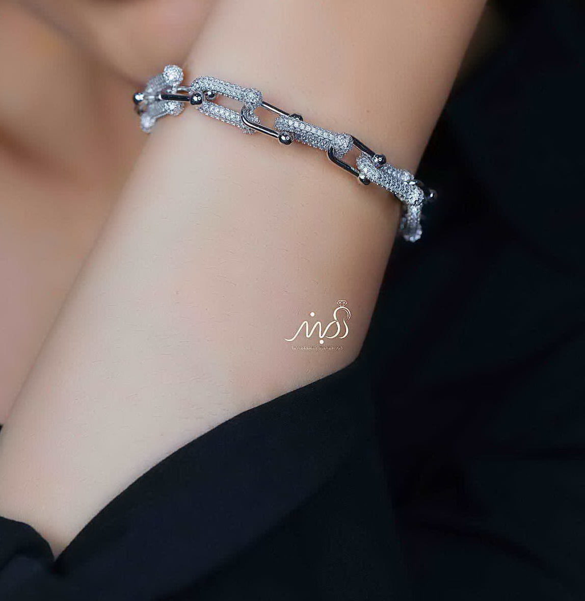 💍دستبند جواهري لاکچري خاص و زیبا ، نقره عیار 925 (D_7195)