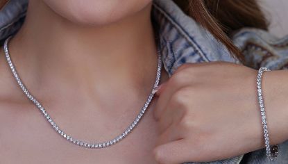 💍دستبند جواهری تنیسی 2.5m خاص و زیبا ، نقره عیار 925 (D_7157)	
