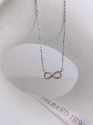 💍گردنبند طرح جواهر بی نهایت نماد عشق نقره عیار ۹۲۵ (G_3061)	