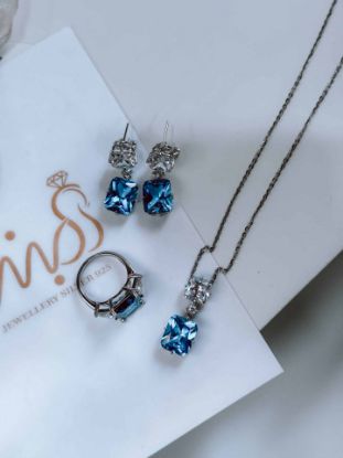 💍نیم ست جواهری لاکچری با نگین ....خاص و زیبا ، نقره عیار ۹۲۵(N_4309)	