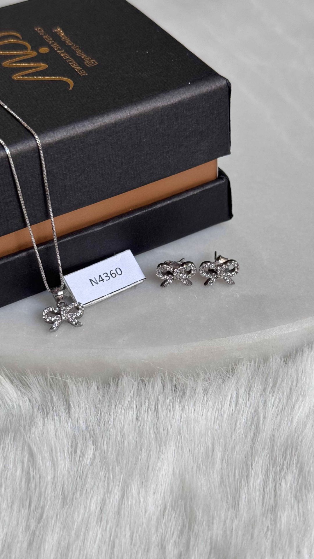 💍نیم ست پاپیونی خاص و زيبا نقره عیار ۹۲۵ (اويز و گوشواره )(N_4360)‌‌‌‌‌‌ ‌	