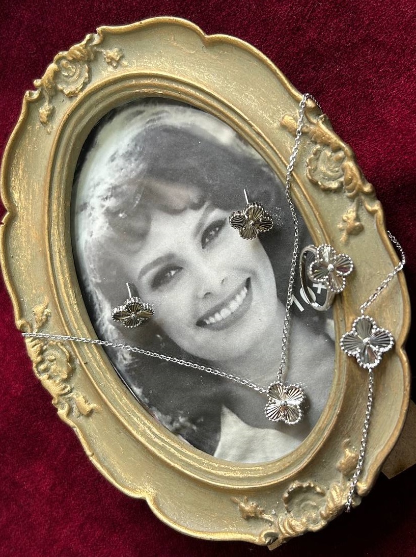 💍سرويس جواهری تراش ونکلیف خاص و زيبا(گردنبند ، گوشواره ، دستبند و انگشتر) نقره عیار 925 (S_6048)‌‌‌‌‌‌ ‌		