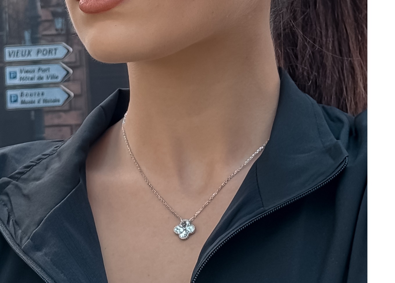 💍سرويس جواهری تراش ونکلیف خاص و زيبا(گردنبند ، گوشواره ، دستبند و انگشتر) نقره عیار 925 (S_6048)‌‌‌‌‌‌ ‌		