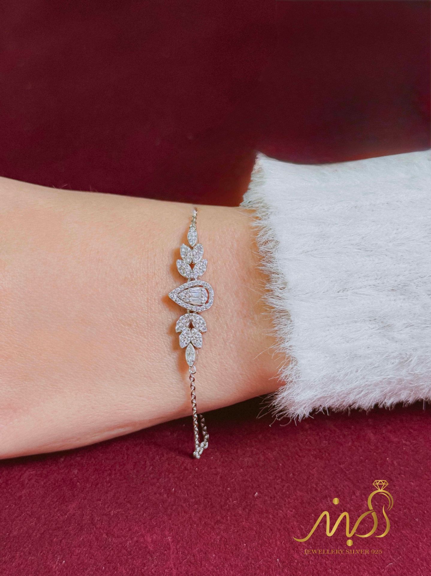 💍دستبند جواهری  ، نقره عیار 925 (D_7220)
