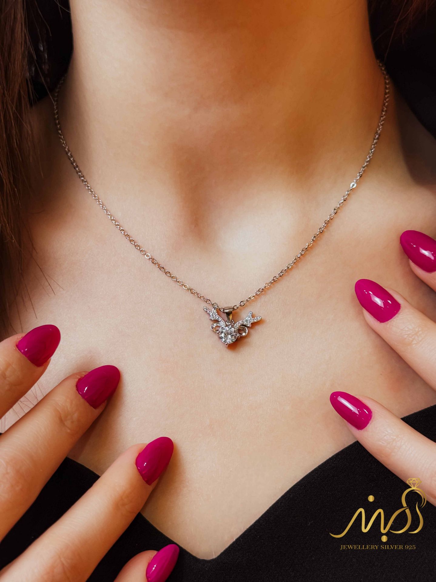💍گردنبند جواهری خاص و زیبا نقره عیار ۹۲۵ (G_3147)	