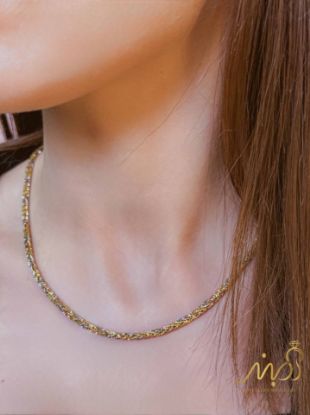 💍گردنبند جواهري طنابي  طلايي 45 سانت  خاص و زیبا ، نقره عیار 925 (G_3243)‌‌‌‌‌‌	
