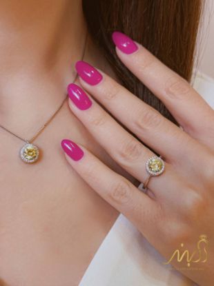 💍نیم ست جواهری با نگين سیترين خاص و زيبا نقره عیار ۹۲۵ (اويز، گوشواره و انگشتر )(N_4353)‌‌‌‌‌‌ ‌	