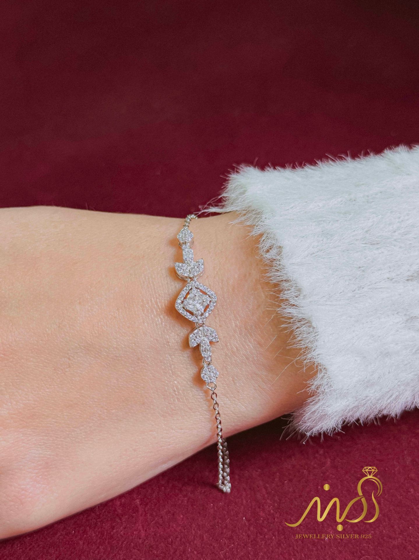 💍دستبند جواهری  ، نقره عیار 925 (D_7218)
