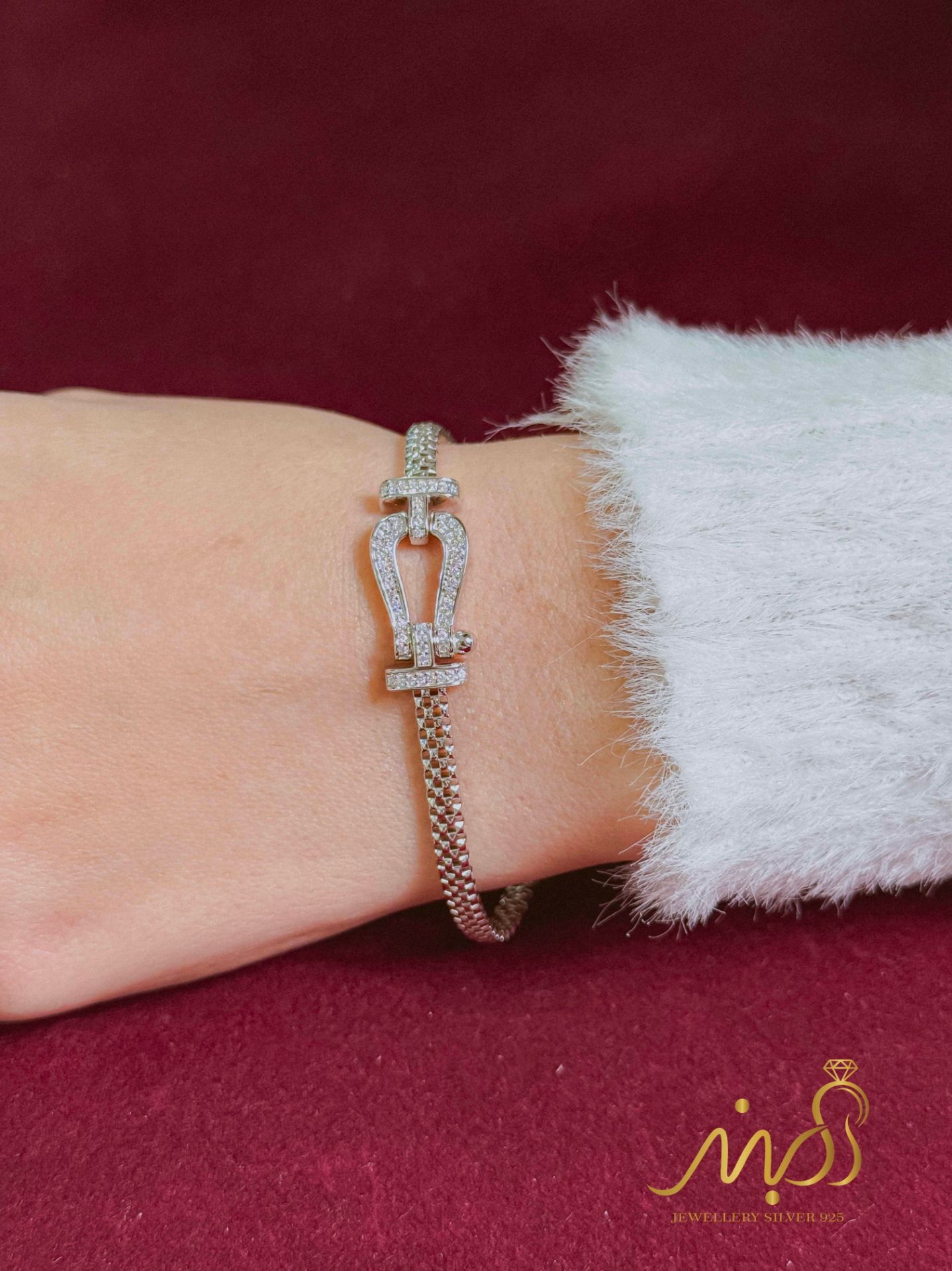 دستبند جواهری کارتیر  ، نقره عیار 925 (D_7223)