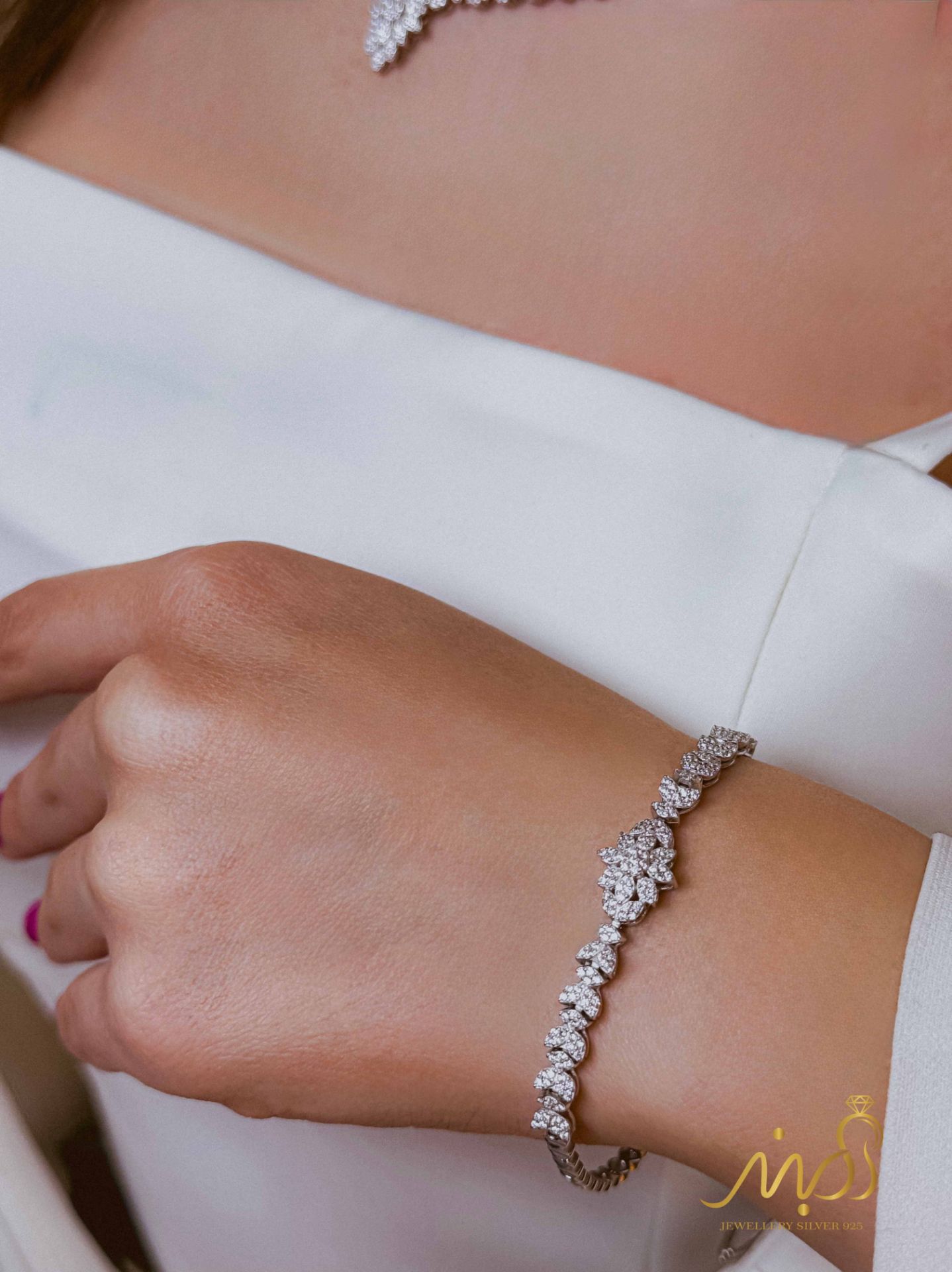 💍سرويس جواهری خاص و زيبا(گردنبند ، گوشواره ، دستبند ) نقره عیار 925 (S_6053)‌‌‌‌‌‌ ‌