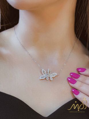 💍گردنبند جواهری لاکچری پروانه،  نقره عیار ۹۲۵ (G_3312)