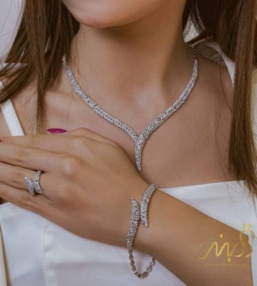 💍سرويس جواهری  (گردنبند ، گوشواره ، دستبند و انگشتر) نقره عیار 925 (S_6062)‌‌‌‌‌‌ ‌