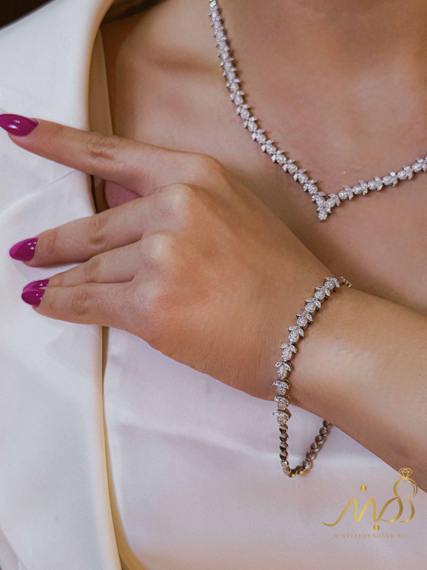 💍سرويس جواهری (گردنبند ، گوشواره ، دستبند ) نقره عیار 925 (S_6069)‌‌‌‌‌‌ ‌
