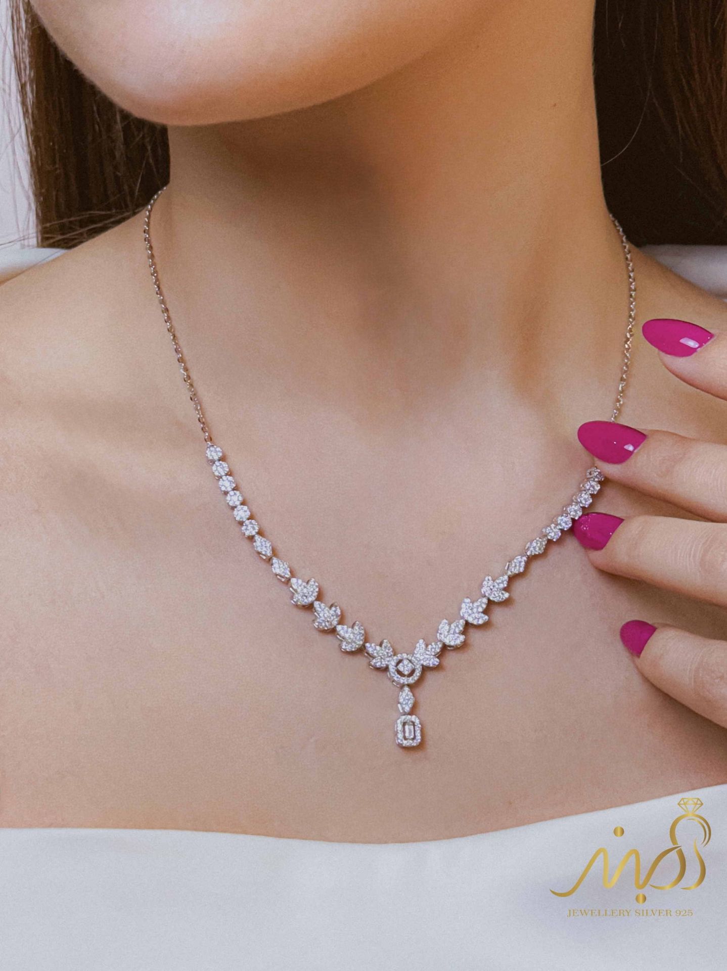 💍سرويس جواهری (گردنبند ، گوشواره ، دستبند و انگشتر) نقره عیار 925 (S_6070)‌‌‌‌‌‌ ‌