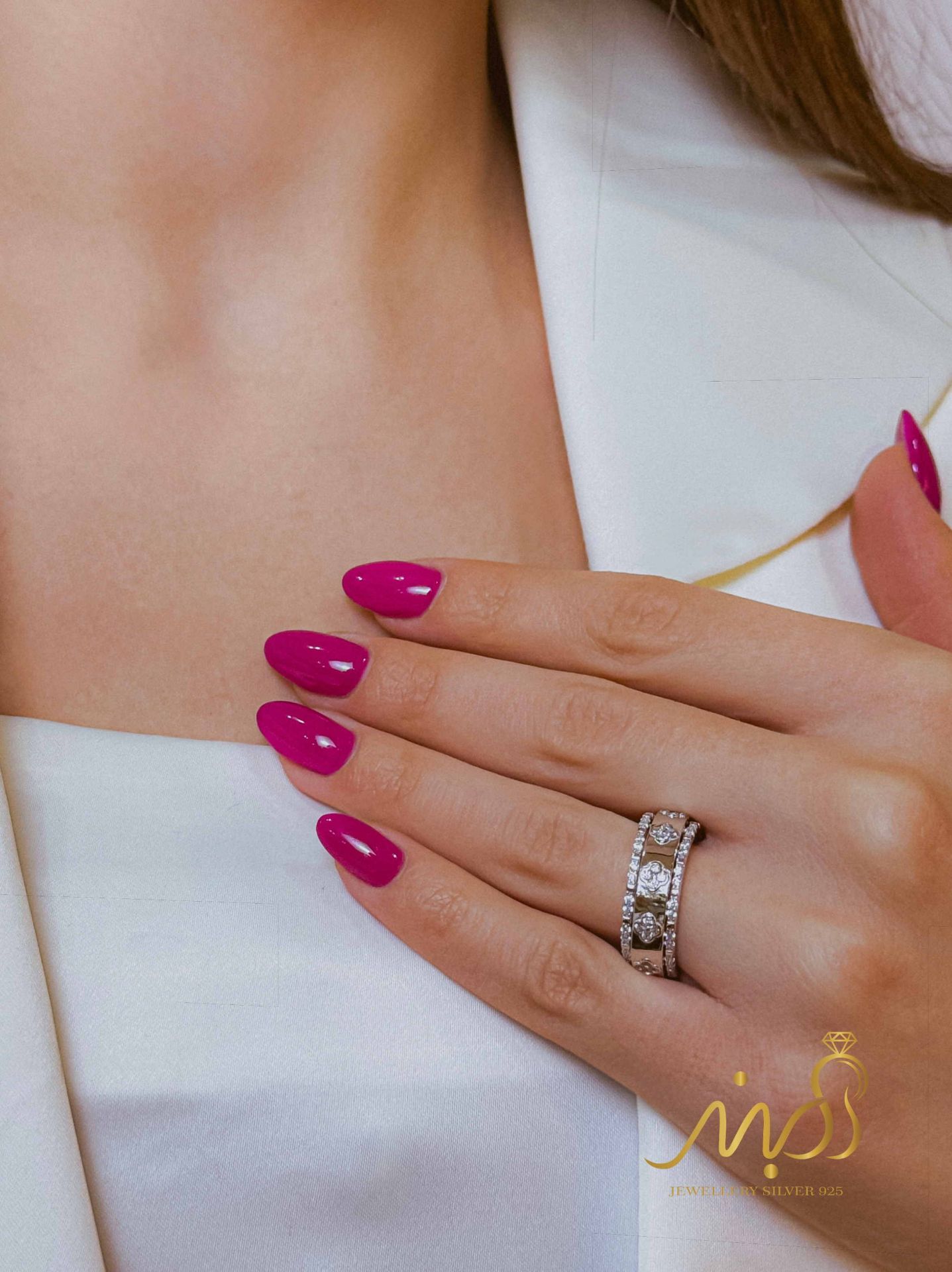 💍انگشتر جواهري با ونکلیف خاص و زیبا؛ نقره عیار ۹۲۵(R_1234)