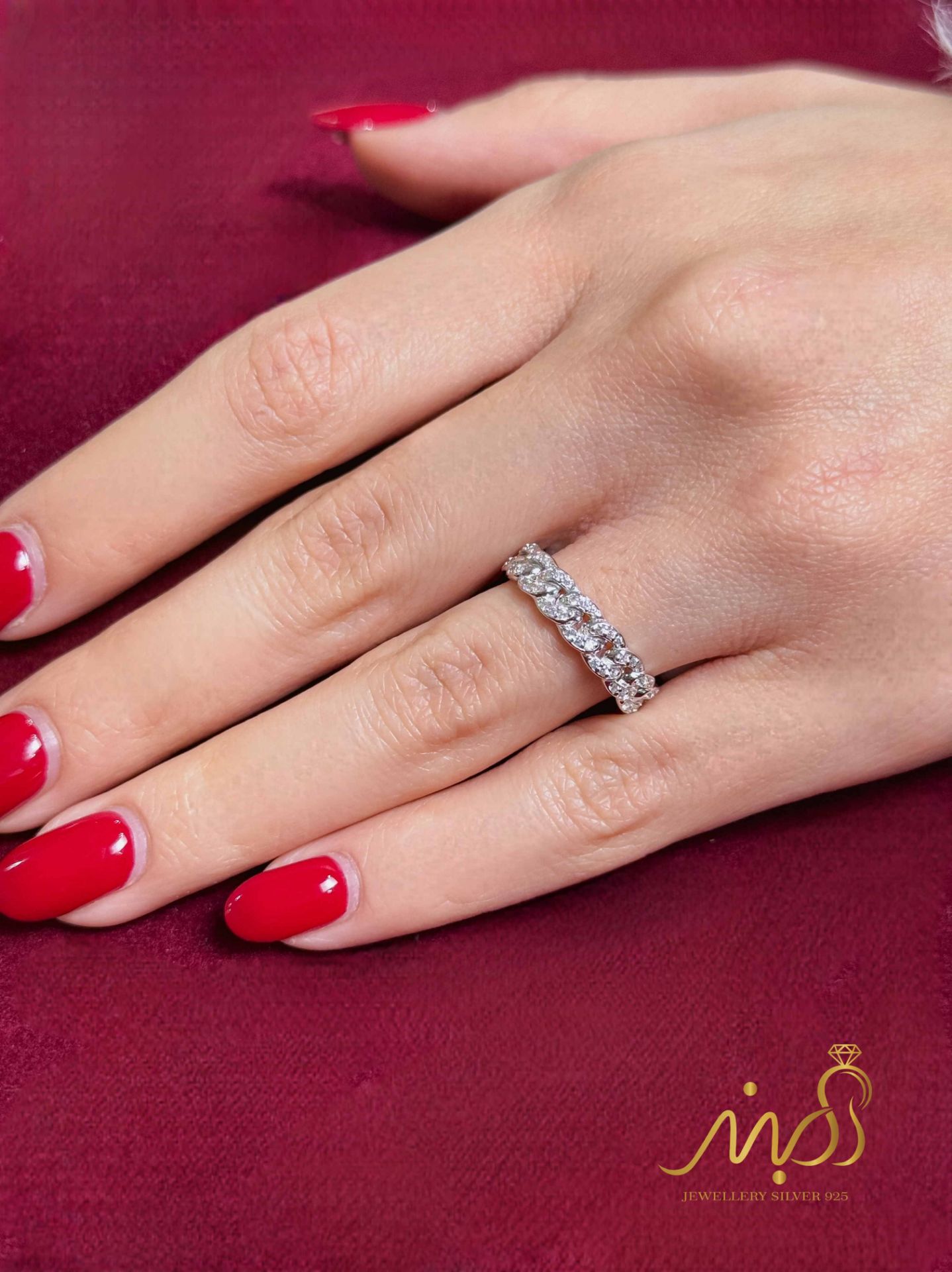 💍انگشتر جواهري کارتیر ؛ نقره عیار ۹۲۵(R_1275)