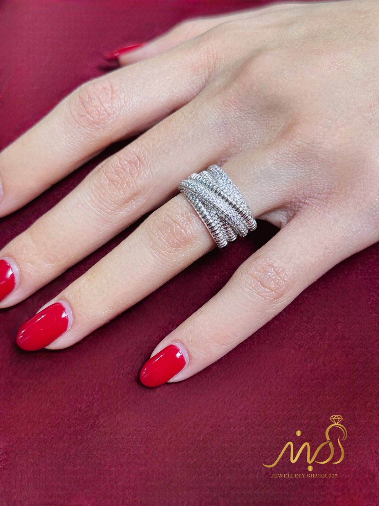 💍انگشتر جواهري  پورتوفینو ؛ نقره عیار 925(R_1278)