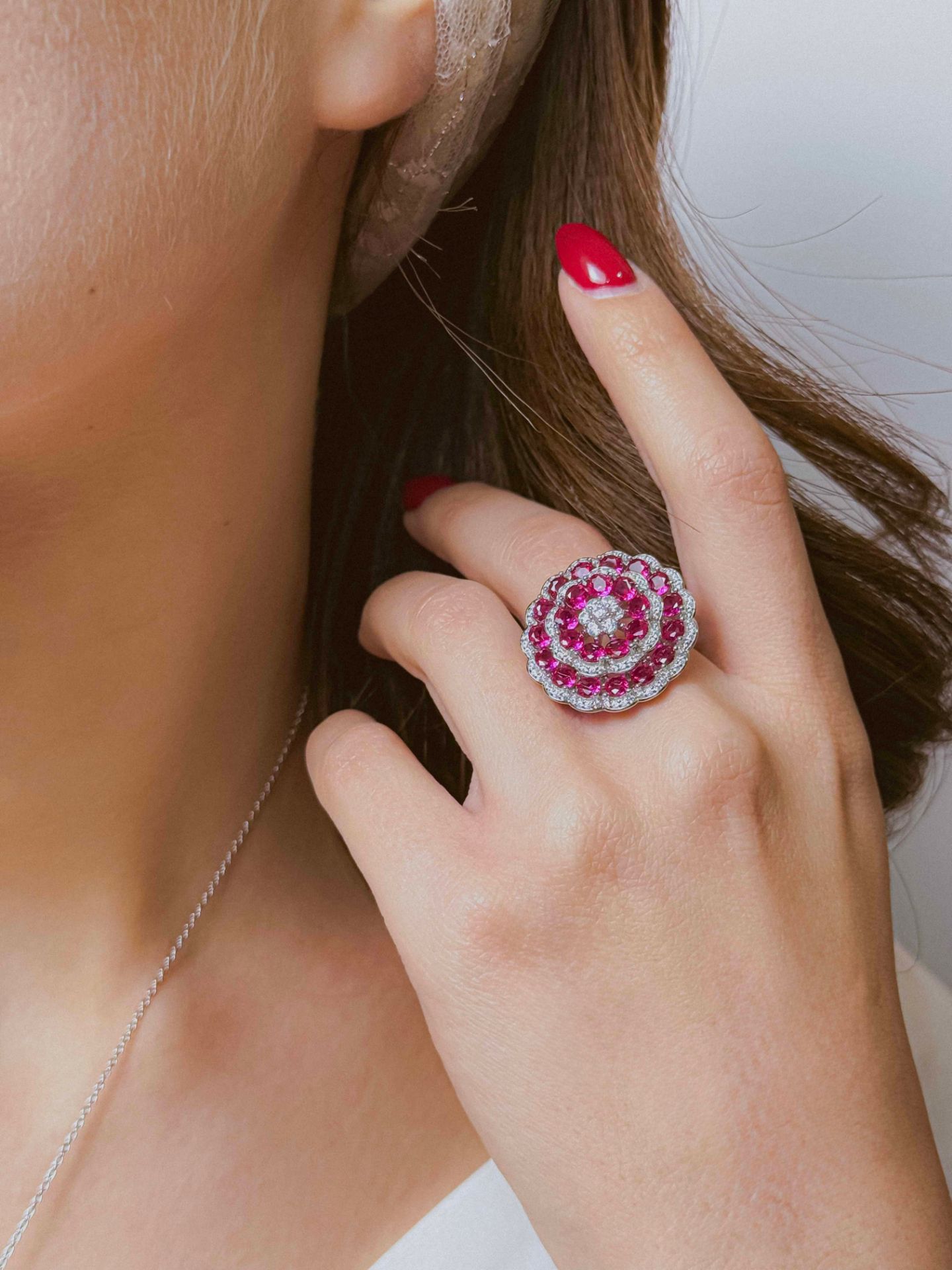 💍انگشتر جواهري لاکچری با نگینهای رنگی ؛ نقره عیار ۹۲۵(R_1285)