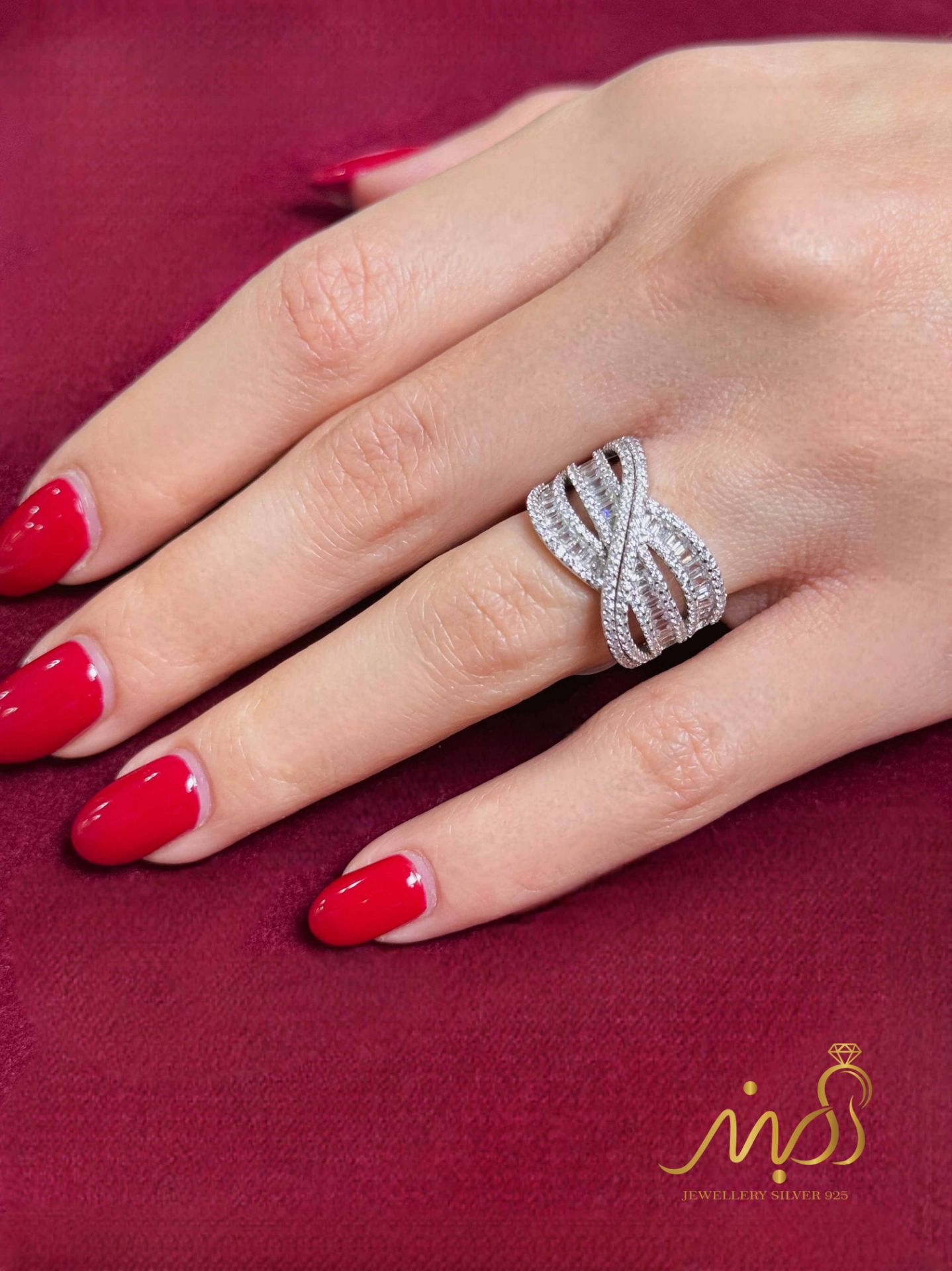 💍انگشتر جواهري پورتوفینو ؛ نقره عیار ۹۲۵(R_1287)