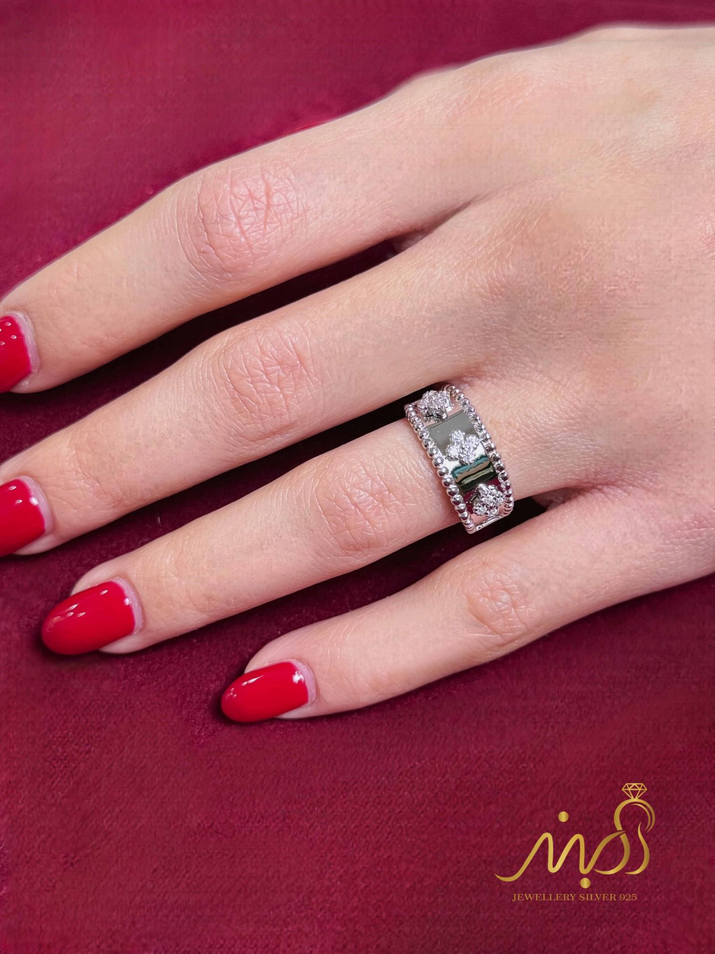 💍انگشتر جواهري با طرح ونکلیف ؛ نقره عیار ۹۲۵(R_1288)