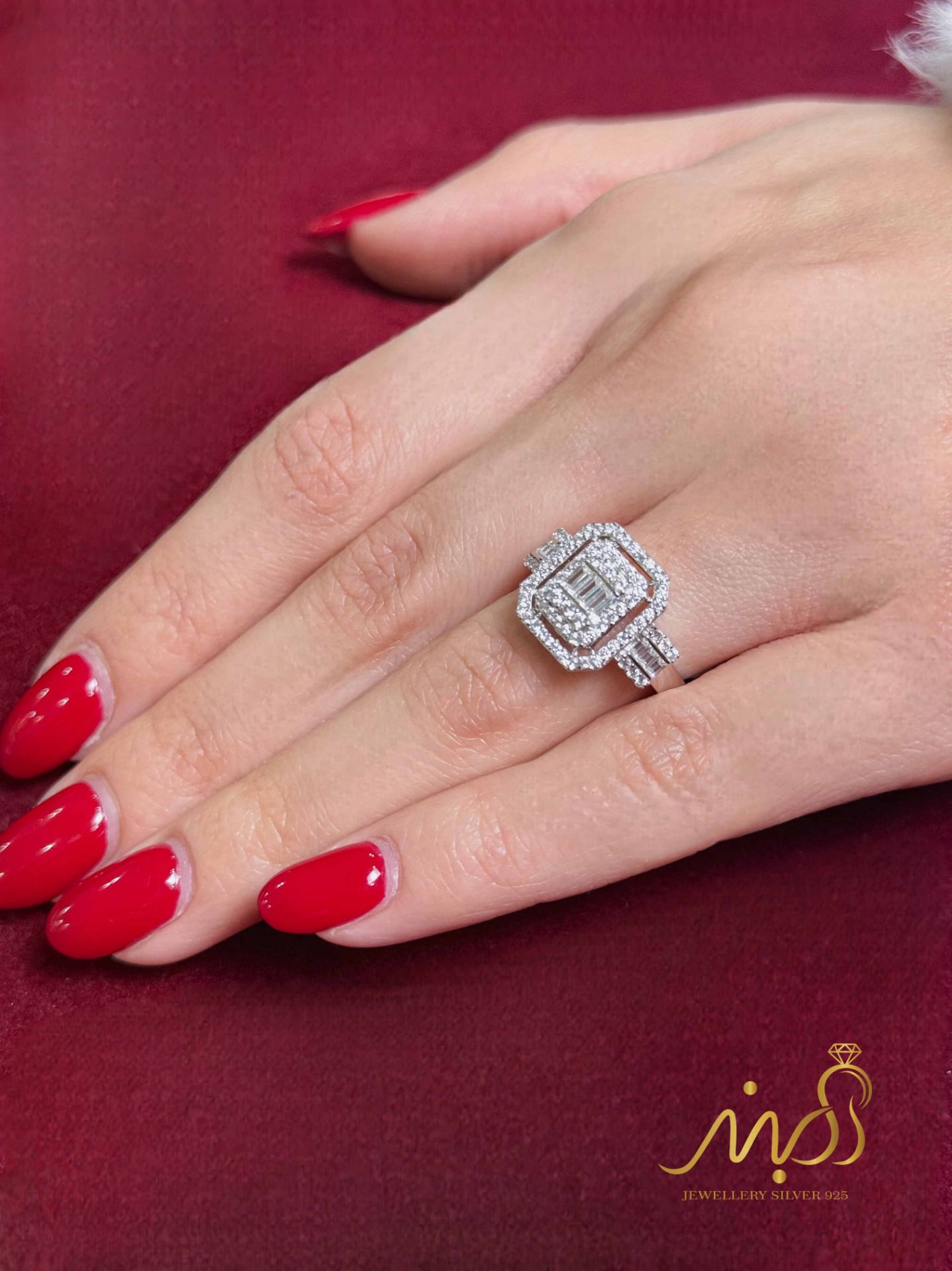 💍انگشتر جواهري  ؛ نقره عیار ۹۲۵(R_1289)