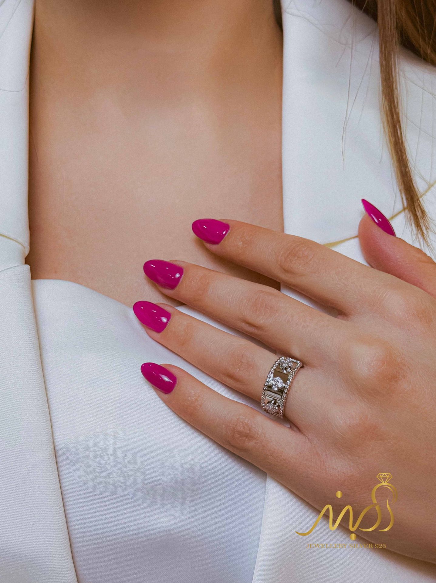 💍انگشتر جواهري با طرح ونکلیف ؛ نقره عیار ۹۲۵(R_1288)