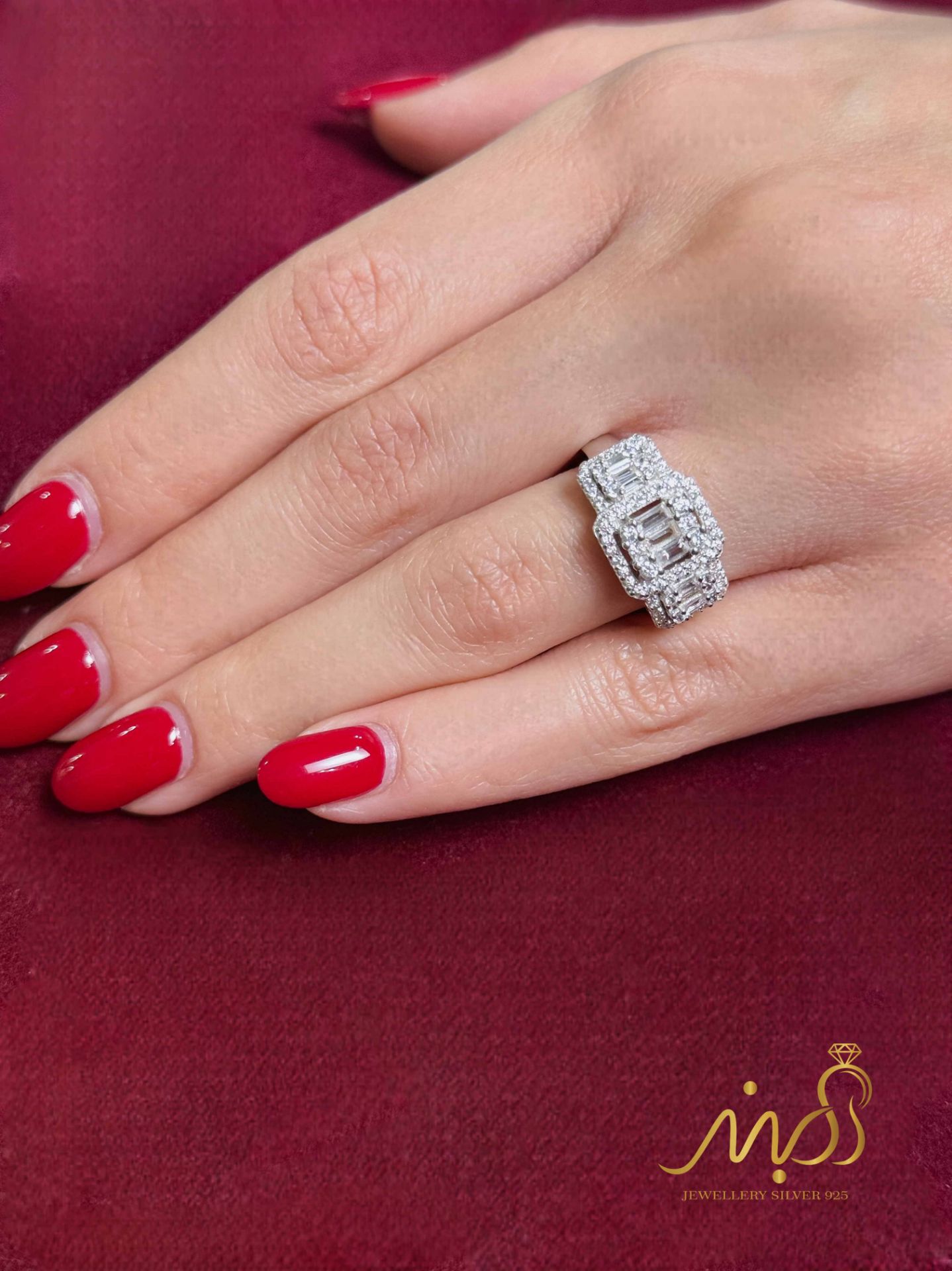 💍انگشتر جواهري لاکچری ؛ نقره عیار ۹۲۵(R_1293)