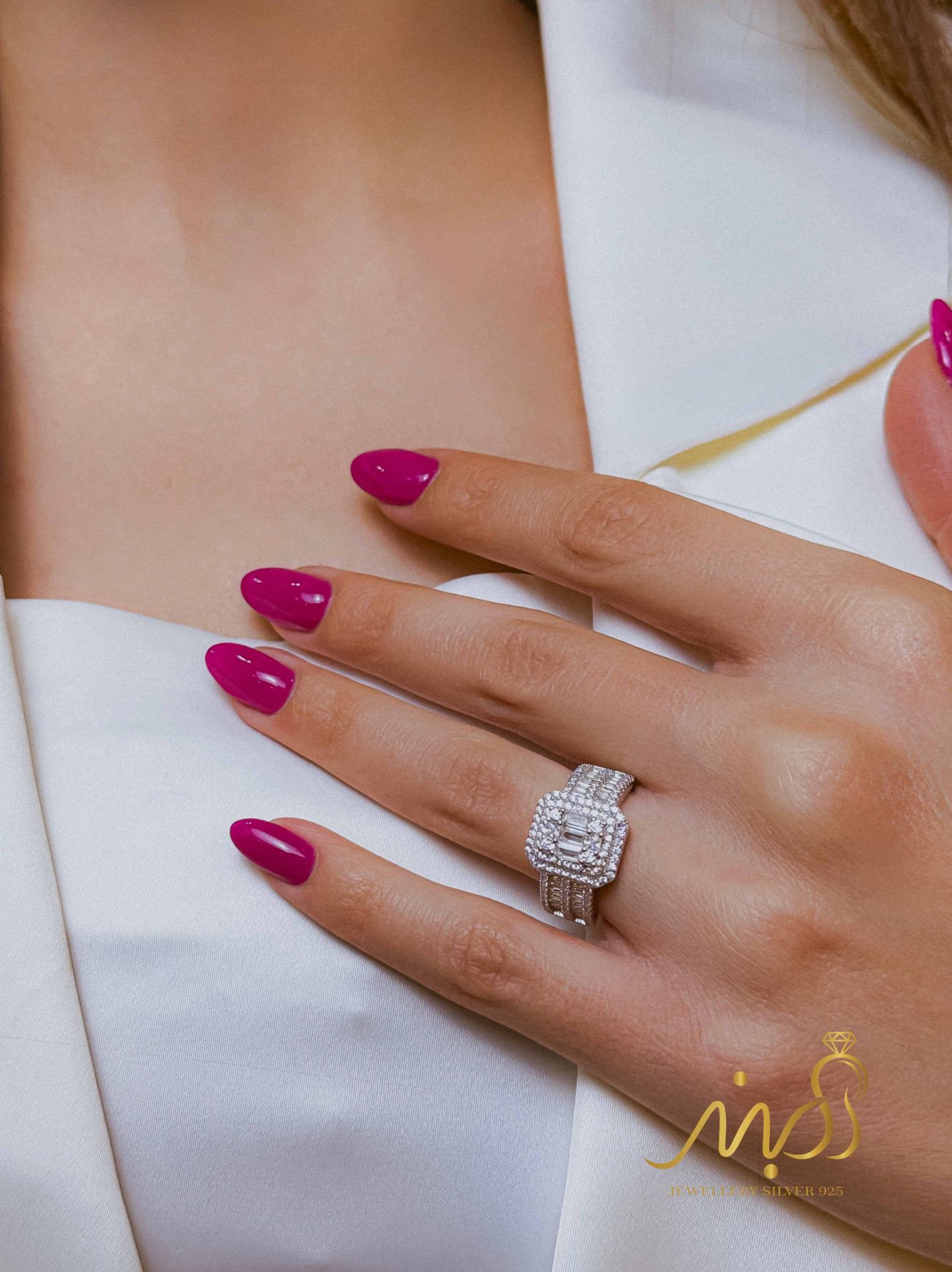 💍انگشتر جواهري لاکچری ؛ نقره عیار 925(R_1298)