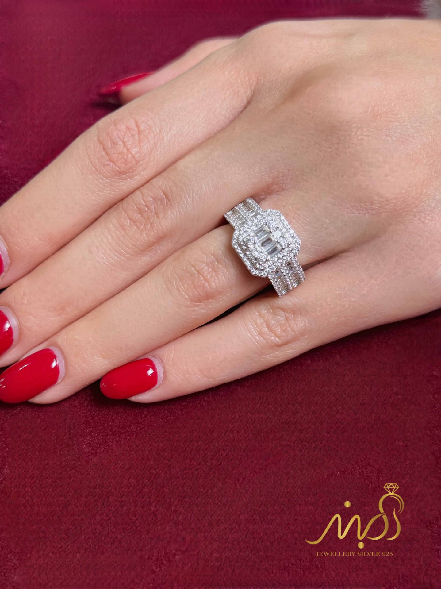 💍انگشتر جواهري لاکچری ؛ نقره عیار ۹۲۵(R_1298)