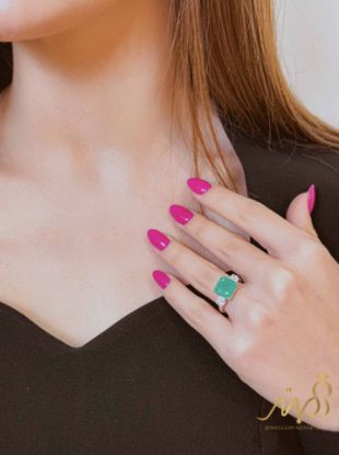 💍انگشتر جواهري با نگین رنگی ؛ نقره عیار ۹۲۵(R_1325)