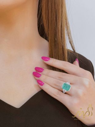 💍انگشتر جواهري با نگین های رنگی  ؛ نقره عیار ۹۲۵(R_1328)