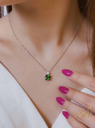 💍نیم ست جواهری  ('گردنبند و گوشواره)نقره عیار ۹۲۵(N_4413)	