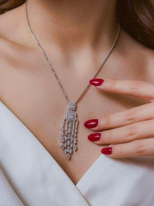 💍نیم ست جواهری  (آویز و گوشواره)نقره عیار ۹۲۵(N_4421)	