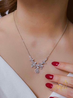 💍نیم ست جواهری (گردنبند و گوشواره)نقره عیار ۹۲۵(N_4420)