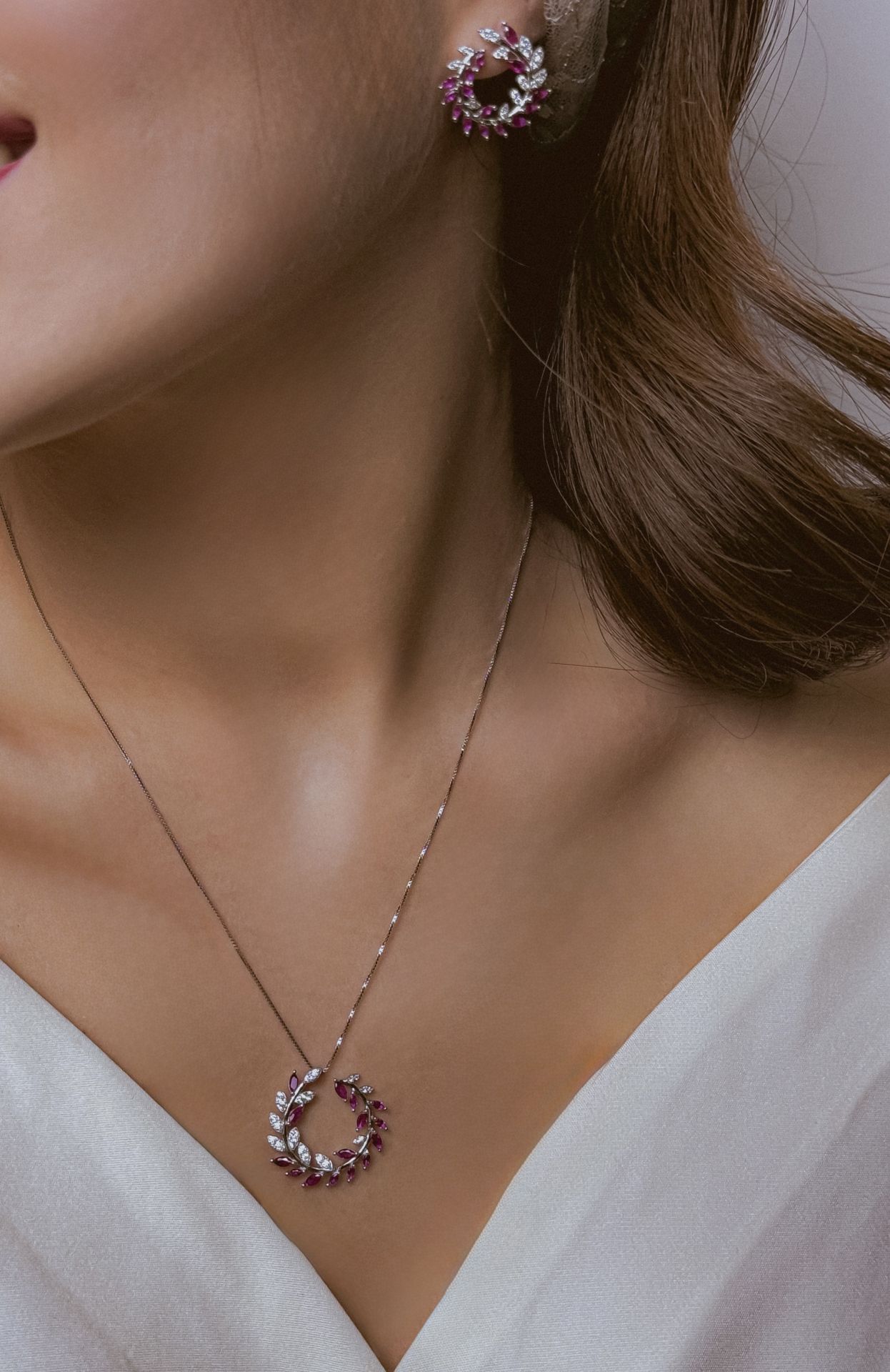 💍نیم ست جواهری (آویز و گوشواره)نقره عیار ۹۲۵(N_4431)