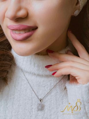 💍نیم ست جواهری (آویز و گوشواره)نقره عیار ۹۲۵(N_4441) 