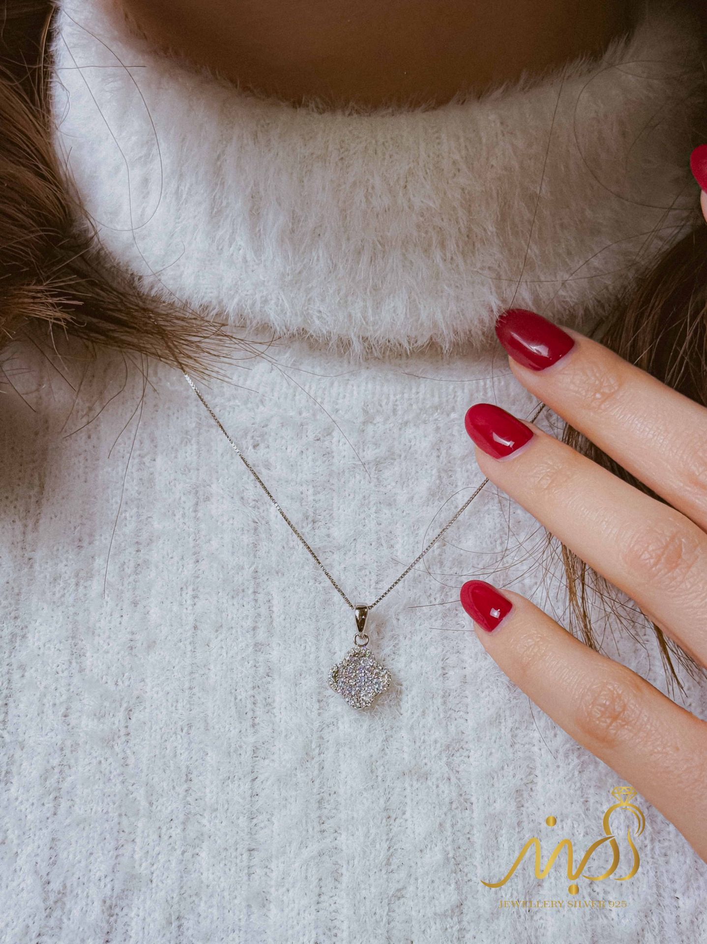 💍نیم ست (آویز و گوشواره) جواهری خاص و زیبا ، نقره عیار ۹۲۵(N_4444) 