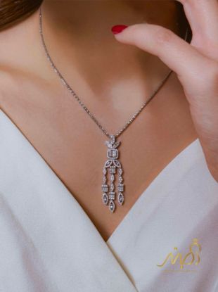 💍نیم ست (آویز و گوشواره) جواهری خاص و زیبا ، نقره عیار ۹۲۵(N_4447) 