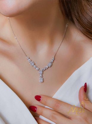 💍نیم ست جواهری (گردنبند و گوشواره)نقره عیار ۹۲۵(N_4448)